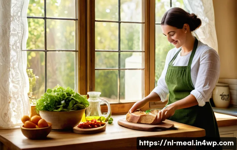장수 지역의 동물성 지방 대체법 - A vibrant Mediterranean kitchen scene featuring a rustic wooden table set with a bottle of extra vir...