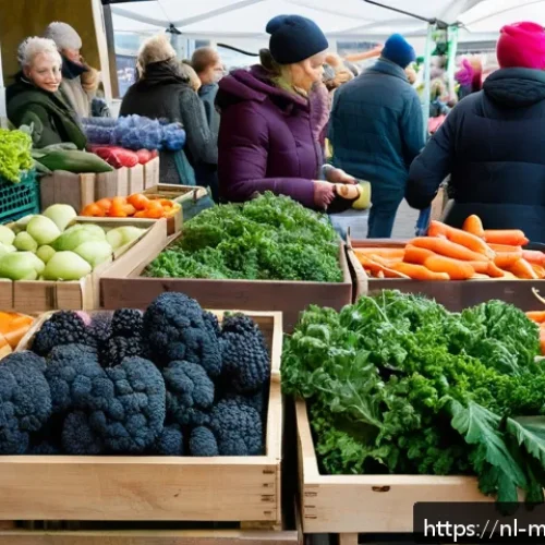 Home 30 장수 지역 주민의 식생활 특성 - A vibrant Dutch farmers’ market scene in spring, featuring local and seasonal fresh vegetables and f...
